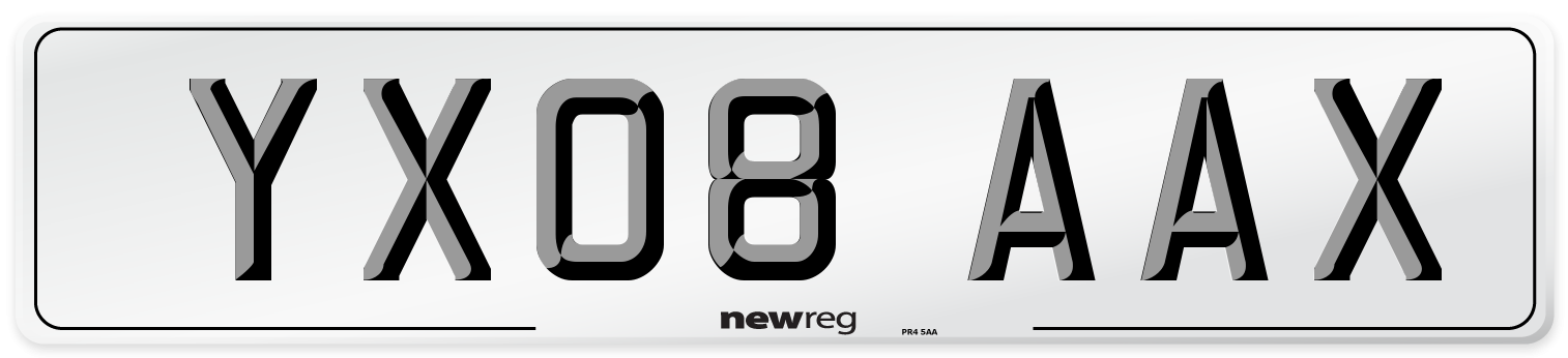YX08 AAX Number Plate from New Reg